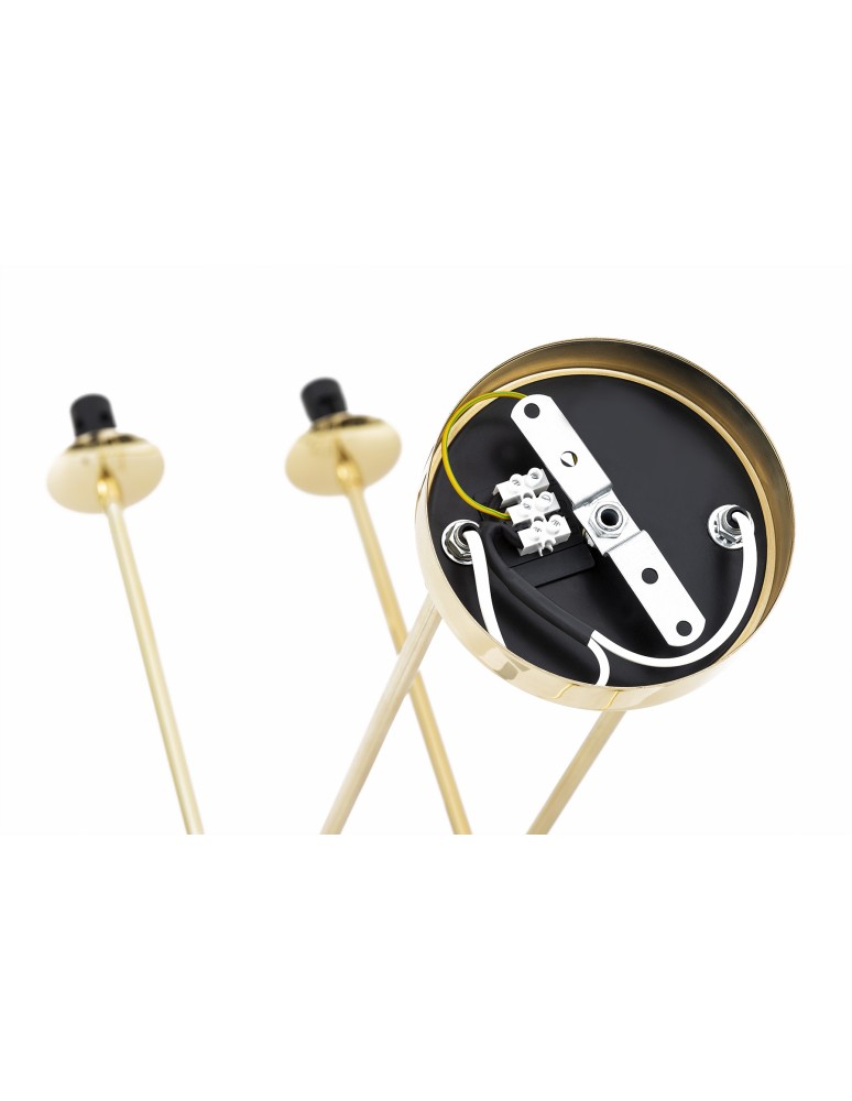 Pendant lamps spheres - Argon ABSOS 1840 4-light pendant lamp with white and brown (marble) lampshades, brass glass frame, brass-plated steel - product kolory-swiatla.pl 10