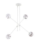 Pendant lamps spheres - Argon ABSOS 1841 4-light pendant lamp with white and brown (marble) lampshades, cream white glass frame, lacquered steel - product 2