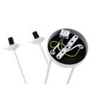 Pendant lamps spheres - Argon ABSOS 1841 4-light pendant lamp with white and brown (marble) lampshades, cream white glass frame, lacquered steel - product 9