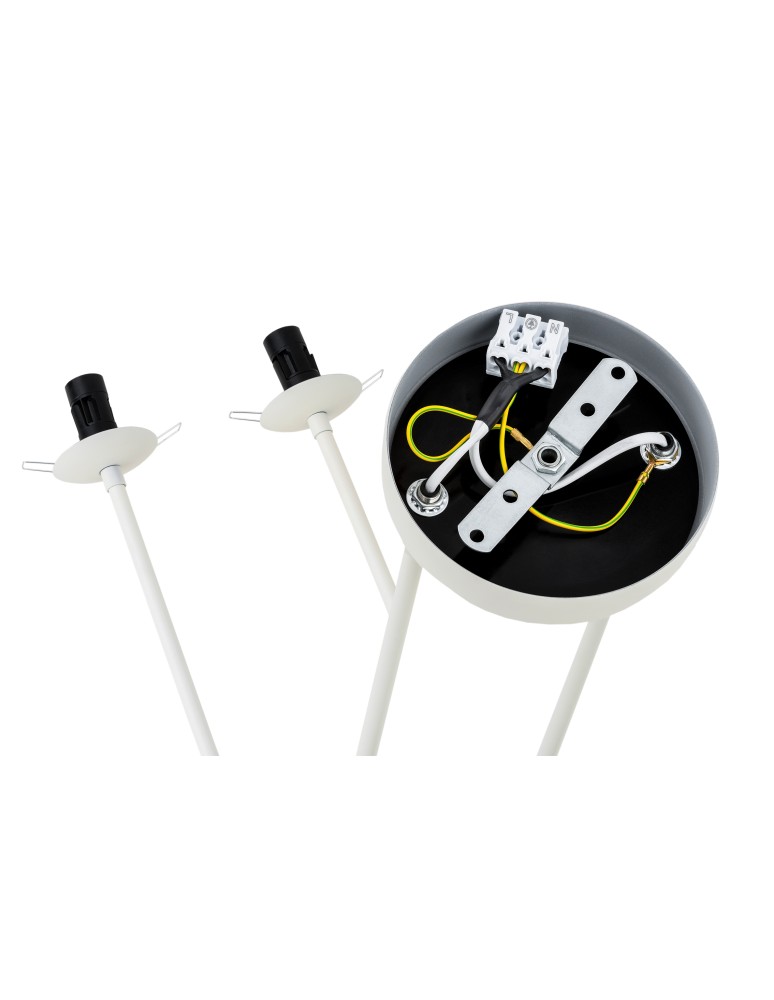 Pendant lamps spheres - Argon ABSOS 1841 4-light pendant lamp with white and brown (marble) lampshades, cream white glass frame, lacquered steel - product kolory-swiatla.pl 9