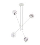Pendant lamps spheres - Argon ABSOS 1841 4-light pendant lamp with white and brown (marble) lampshades, cream white glass frame, lacquered steel - product 10