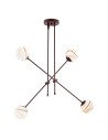 Argon ABSOS 1842 lampa wisząca 4 pł.  klosze biało-brązowe (marmurek), stelaż czekoladowy brązowy szkło, stal lakierowana