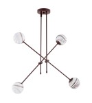 Pendant lamps spheres - Argon ABSOS 1842 4-light pendant lamp with white and brown (marble) lampshades, chocolate brown glass frame, lacquered steel - product 2