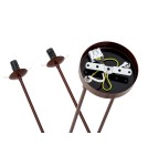 Pendant lamps spheres - Argon ABSOS 1842 4-light pendant lamp with white and brown (marble) lampshades, chocolate brown glass frame, lacquered steel - product 10