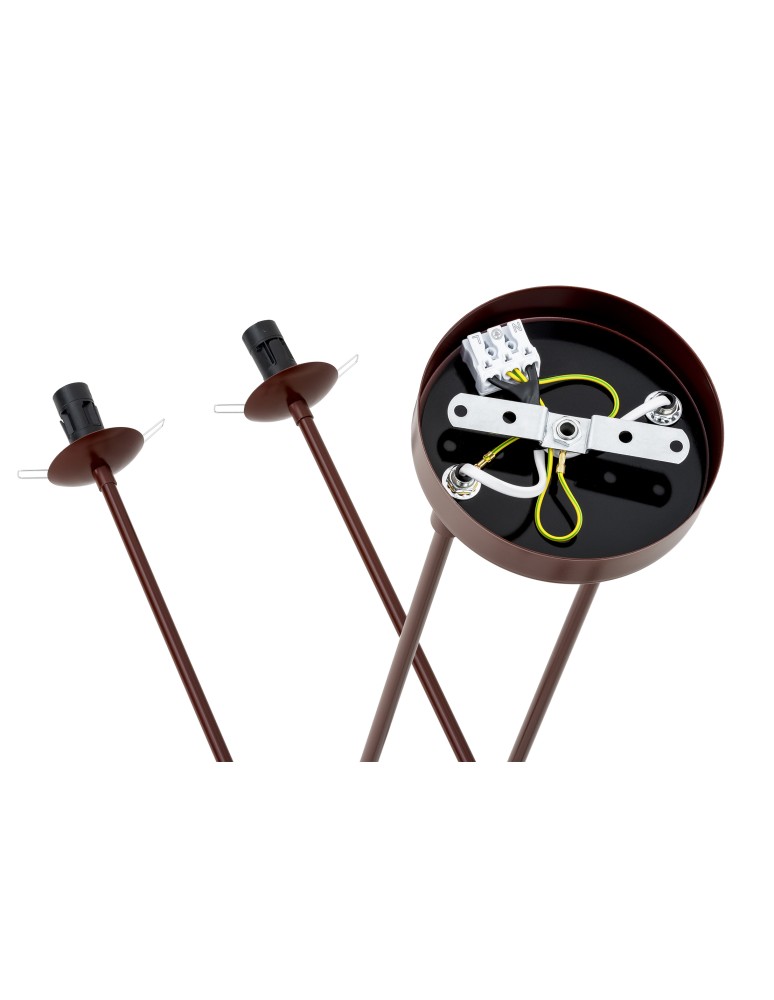 Pendant lamps spheres - Argon ABSOS 1842 4-light pendant lamp with white and brown (marble) lampshades, chocolate brown glass frame, lacquered steel - product kolory-swiatla.pl 10