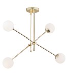 Pendant lamps spheres - Argon ABSTRACT 4 fl. pendant lamp 4x7W (max) opal mat brass 1695 - product 1