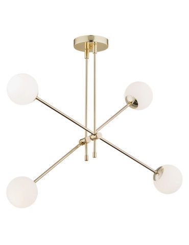 Argon ABSTRACT 4 fl. pendant lamp 4x7W (max) opal mat brass 1695