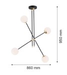 Pendant lamps spheres - Argon ABSTRACT pendant lamp 4 pł. 4x7W (max) opal mat black structure 1696 - product 9