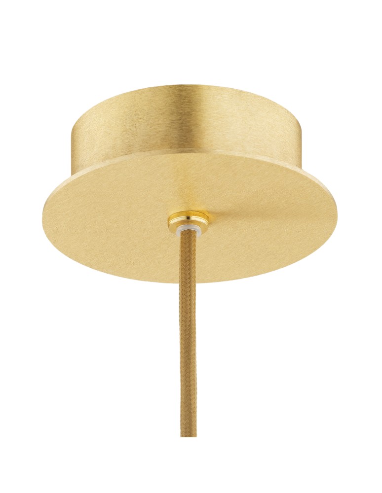 Single pendant lamps - Argon ALMIROS 8450 1-fl. pendant lamp, small, shade white and brown (marble), elements brass glass, brass, braided baw - product kolory-swiatla.pl 4