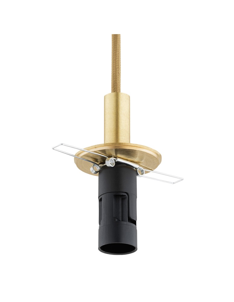 Single pendant lamps - Argon ALMIROS 8450 1-fl. pendant lamp, small, shade white and brown (marble), elements brass glass, brass, braided baw - product kolory-swiatla.pl 5