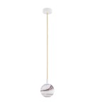 Single pendant lamps - Argon ALMIROS 8451 1-fl. pendant lamp, small, white-brown (marble) lampshade, white glass cream elements, lacquered steel - product 2