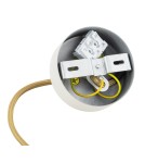 Single pendant lamps - Argon ALMIROS 8451 1-fl. pendant lamp, small, white-brown (marble) lampshade, white glass cream elements, lacquered steel - product 6