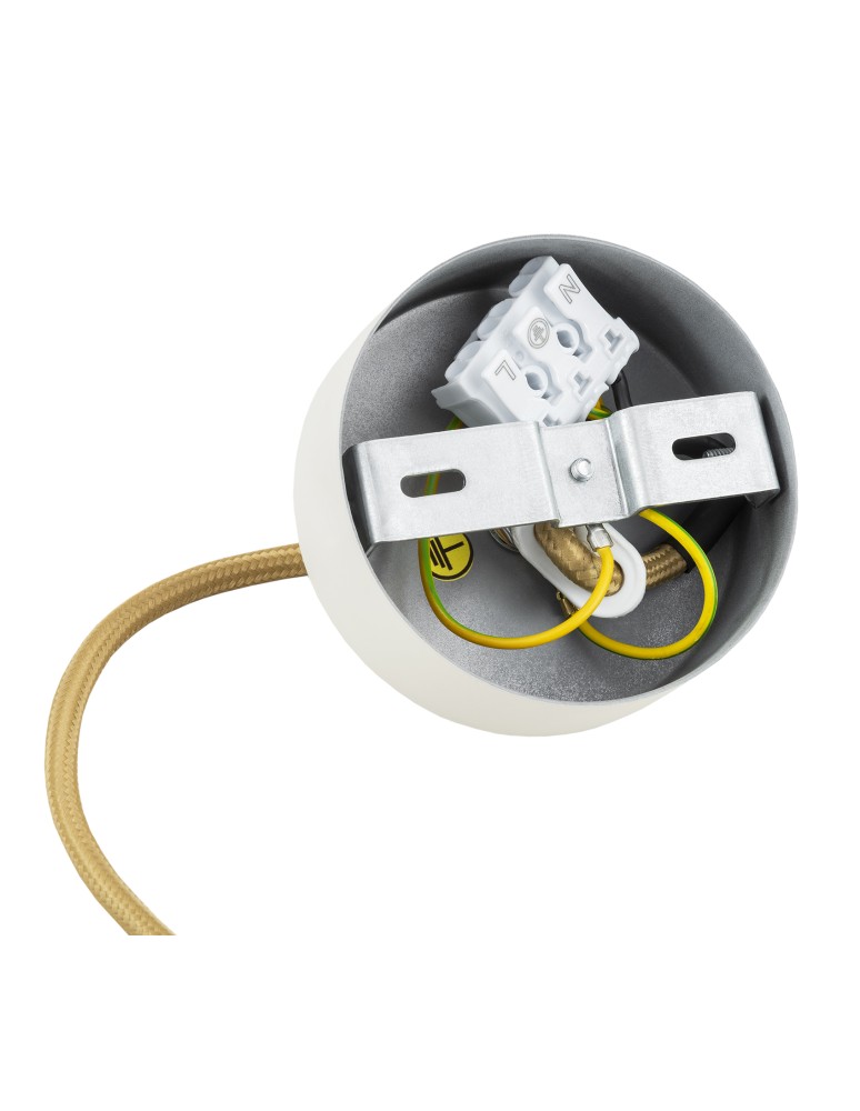 Single pendant lamps - Argon ALMIROS 8451 1-fl. pendant lamp, small, white-brown (marble) lampshade, white glass cream elements, lacquered steel - product kolory-swiatla.pl 6