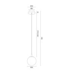 Single pendant lamps - Argon ALMIROS 8451 1-fl. pendant lamp, small, white-brown (marble) lampshade, white glass cream elements, lacquered steel - product 8