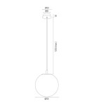 Single pendant lamps - Argon ALMIROS 8447 1-fl. pendant lamp, medium, white-brown (marble) lampshade, brass elements glass, brass, braid  - product 8