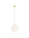 Argon ALMIROS 8448 1-fl. pendant lamp, large, white-brown (marble) lampshade, brass elements glass, brass, baw braid