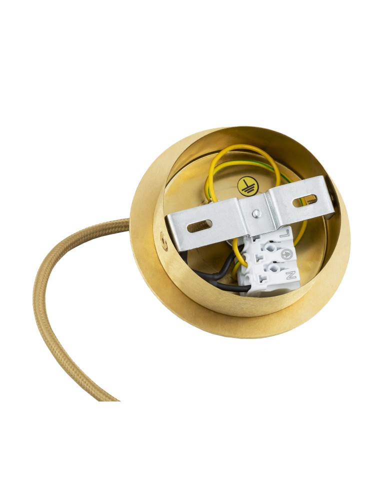 Single pendant lamps - Argon ALMIROS 8448 1-fl. pendant lamp, large, white-brown (marble) lampshade, brass elements glass, brass, baw braid - product kolory-swiatla.pl 6