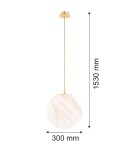 Single pendant lamps - Argon ALMIROS 8448 1-fl. pendant lamp, large, white-brown (marble) lampshade, brass elements glass, brass, baw braid - product 7