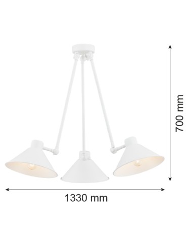 Argon ALTEA 3 fl. pendant lamp 3x15W (max) white structure 1451 - product 2