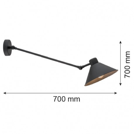 Argon ALTEA kinkiet 1 pł. 1x15W (max) czarny struktura 4072