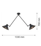 Argon ALTEA lampa wisząca 2 pł. 2x15W (max) czarny struktura 862