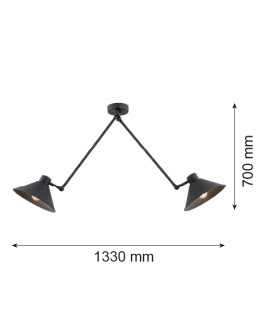 Argon ALTEA lampa wisząca 2 pł. 2x15W (max) czarny struktura 862 - produkt 2