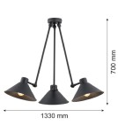 Pendant lamps - Argon ALTEA 3 fl. pendant lamp 3x15W (max) black structure 1452 - product 4