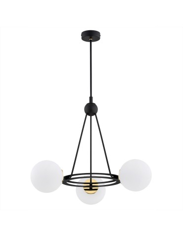 Argon AMALFI żyrandol 3 pł. 3x15W (max) opal mat czarny struktura 6150 - produkt 2