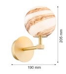 Wall lamps spheres - Argon ARUBA 8500 glass, brass - product 6
