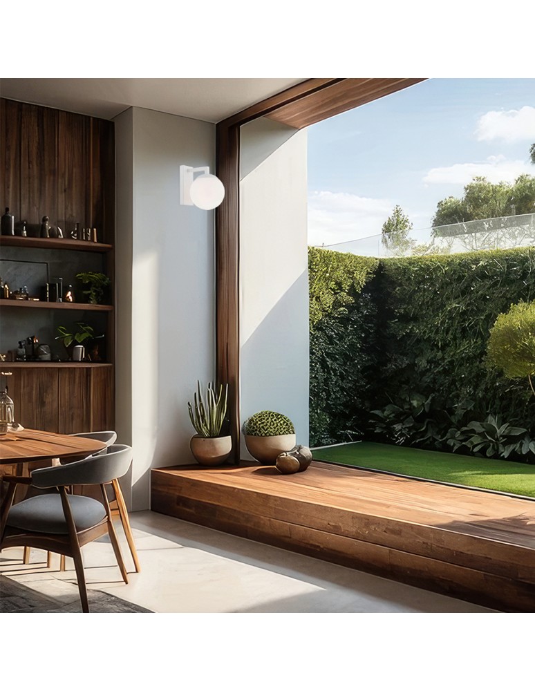 Wall lamps spheres - Argon ASPEN wall lamp 1 pł. 1x15W (max) opal mat white structure 3733 - product kolory-swiatla.pl 2