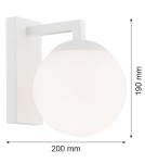 Wall lamps spheres - Argon ASPEN wall lamp 1 pł. 1x15W (max) opal mat white structure 3733 - product 4