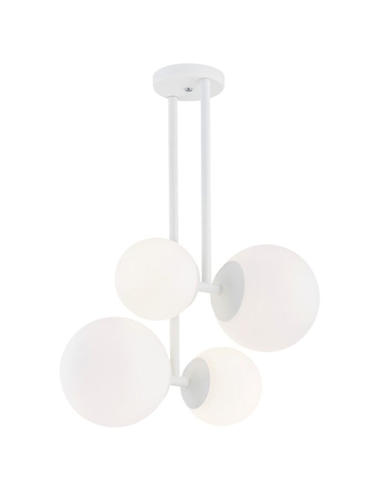 Pendant lamps spheres - Argon ASPEN 4 fl. pendant lamp 4x15W (max) opal mat white structure 1644 - product kolory-swiatla.pl 1
