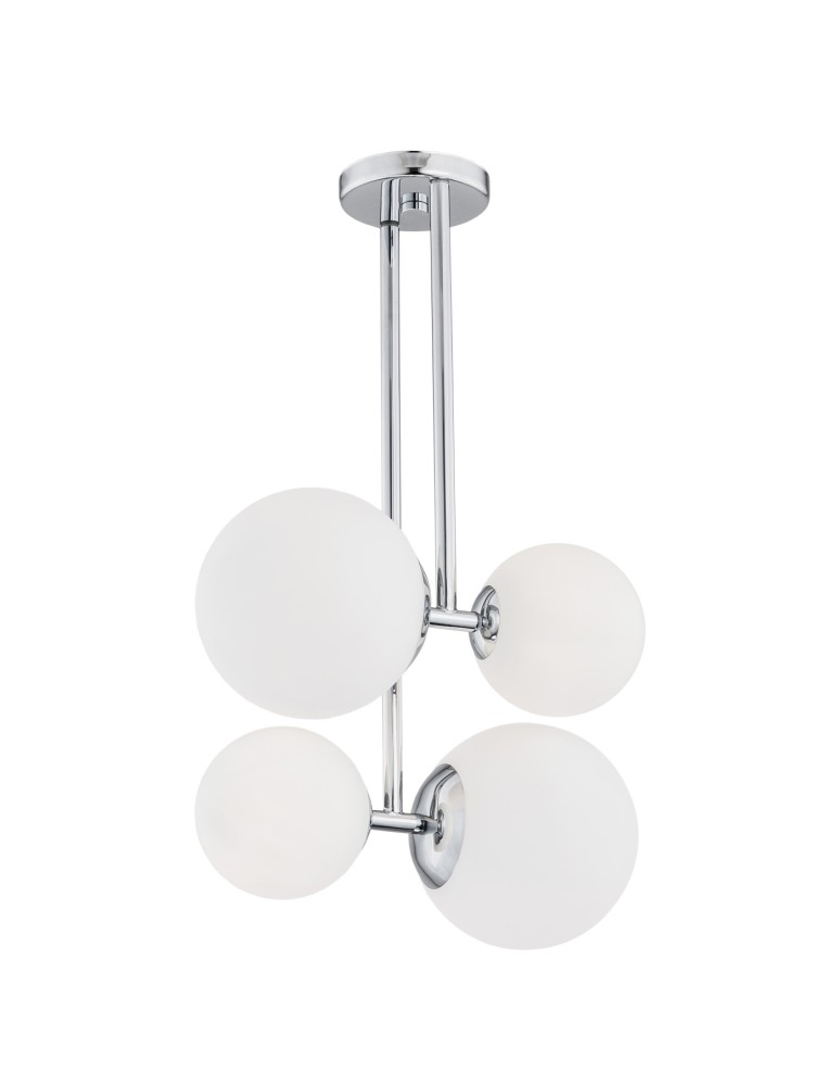 Pendant lamps spheres - Argon ASPEN 4 fl. pendant lamp 4x15W (max) opal matt chrome 1646 - product kolory-swiatla.pl 1