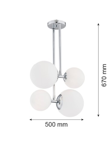 Argon ASPEN lampa wisząca 4 pł. 4x15W (max) opal mat chrom 1646 - produkt 2