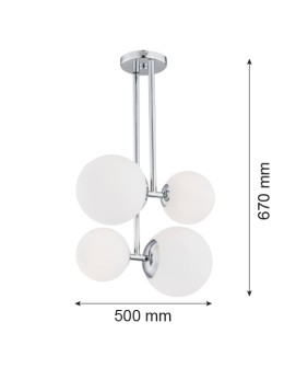 Argon ASPEN 4 fl. pendant lamp 4x15W (max) opal matt chrome 1646 - product 2