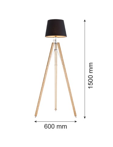 Argon ASTER 1 fl. floor lamp 1x15W (max) black natural wood 3421 - product 2