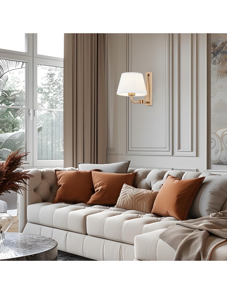 Wall lamps with lampshade - Argon ATRANI wall lamp 1 pł. 1x15W (max) cream old gold 8353 - product kolory-swiatla.pl 3