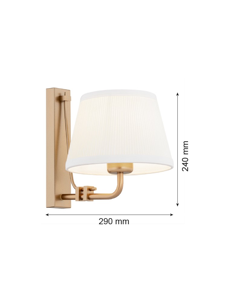 Wall lamps with lampshade - Argon ATRANI wall lamp 1 pł. 1x15W (max) cream old gold 8353 - product kolory-swiatla.pl 4