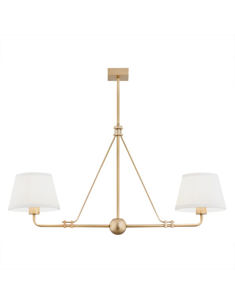 Chandelier with lampshade - Argon ATRANI 2 fl. chandelier 2x15W (max) cream old gold 7176 - product kolory-swiatla.pl 1