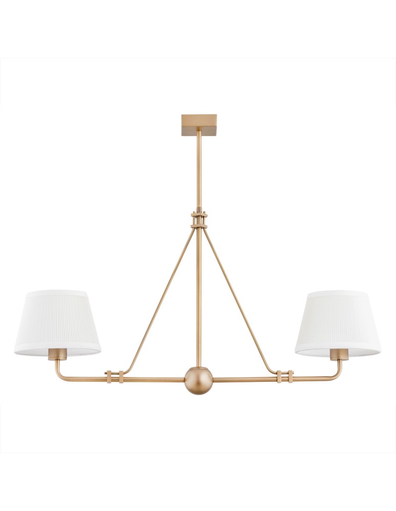 Chandelier with lampshade - Argon ATRANI 2 fl. chandelier 2x15W (max) cream old gold 7176 - product kolory-swiatla.pl 3