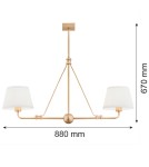 Chandelier with lampshade - Argon ATRANI 2 fl. chandelier 2x15W (max) cream old gold 7176 - product 5