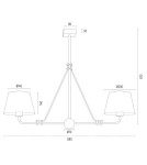 Chandelier with lampshade - Argon ATRANI 2 fl. chandelier 2x15W (max) cream old gold 7176 - product 6