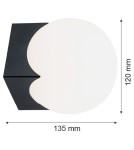Wall lamps spheres - Argon AUSTIN wall lamp 1 pł. 1x7W (max) opal mat black mat 4715 - product 3