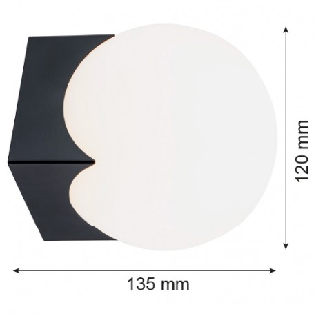 Argon AUSTIN kinkiet 1 pł. 1x7W (max) opal mat czarny mat 4715