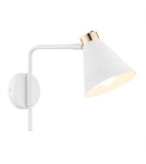 Cantilever wall lamps - Argon AVALONE wall lamp 1 pł. 1x15W (max) white structure brass elements 8006 - product 1