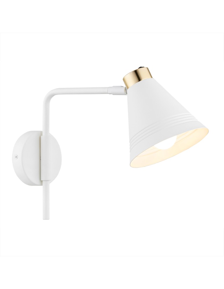 Cantilever wall lamps - Argon AVALONE wall lamp 1 pł. 1x15W (max) white structure brass elements 8006 - product kolory-swiatla.pl 1