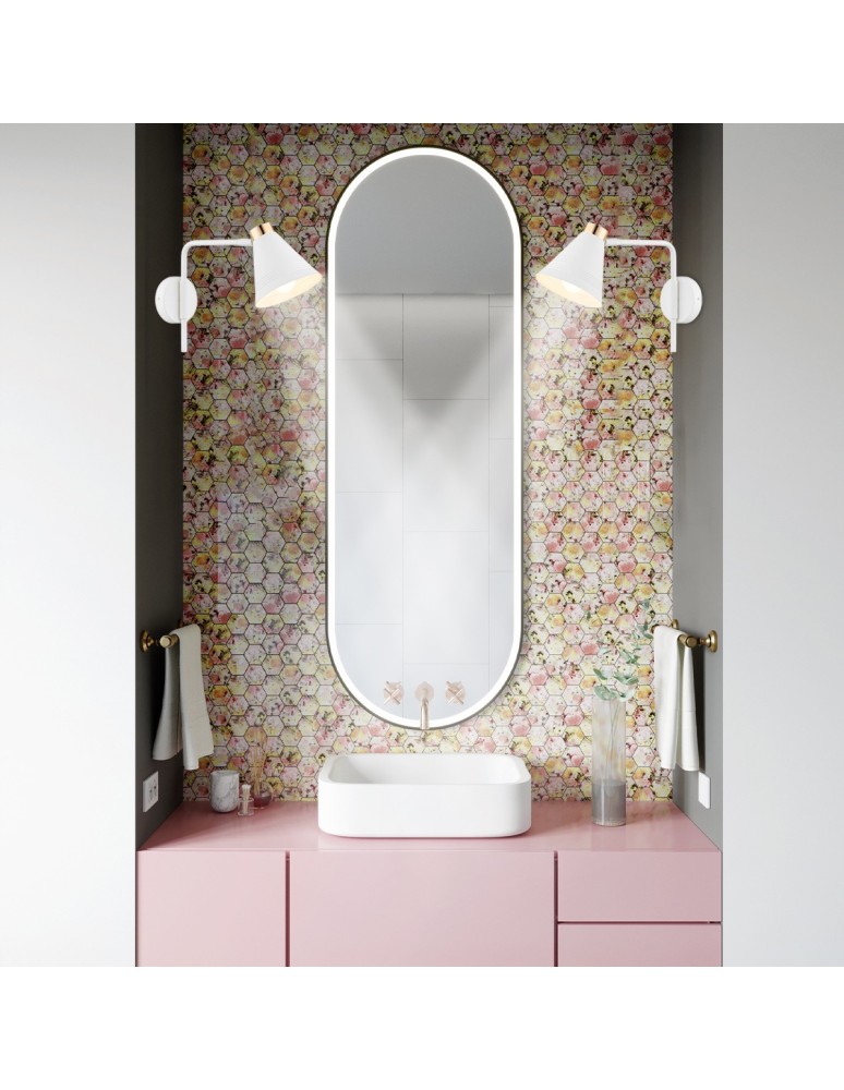 Cantilever wall lamps - Argon AVALONE wall lamp 1 pł. 1x15W (max) white structure brass elements 8006 - product kolory-swiatla.pl 3