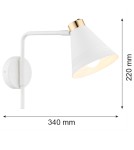 Cantilever wall lamps - Argon AVALONE wall lamp 1 pł. 1x15W (max) white structure brass elements 8006 - product 7