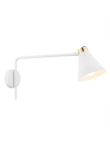 Argon AVALONE wall lamp 1 pł. on longer arm 1x15W (max) white structure brass elements 8007