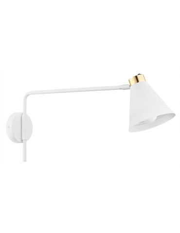 Argon AVALONE wall lamp 1 pł. on longer arm 1x15W (max) white structure brass elements 8007 - product 2